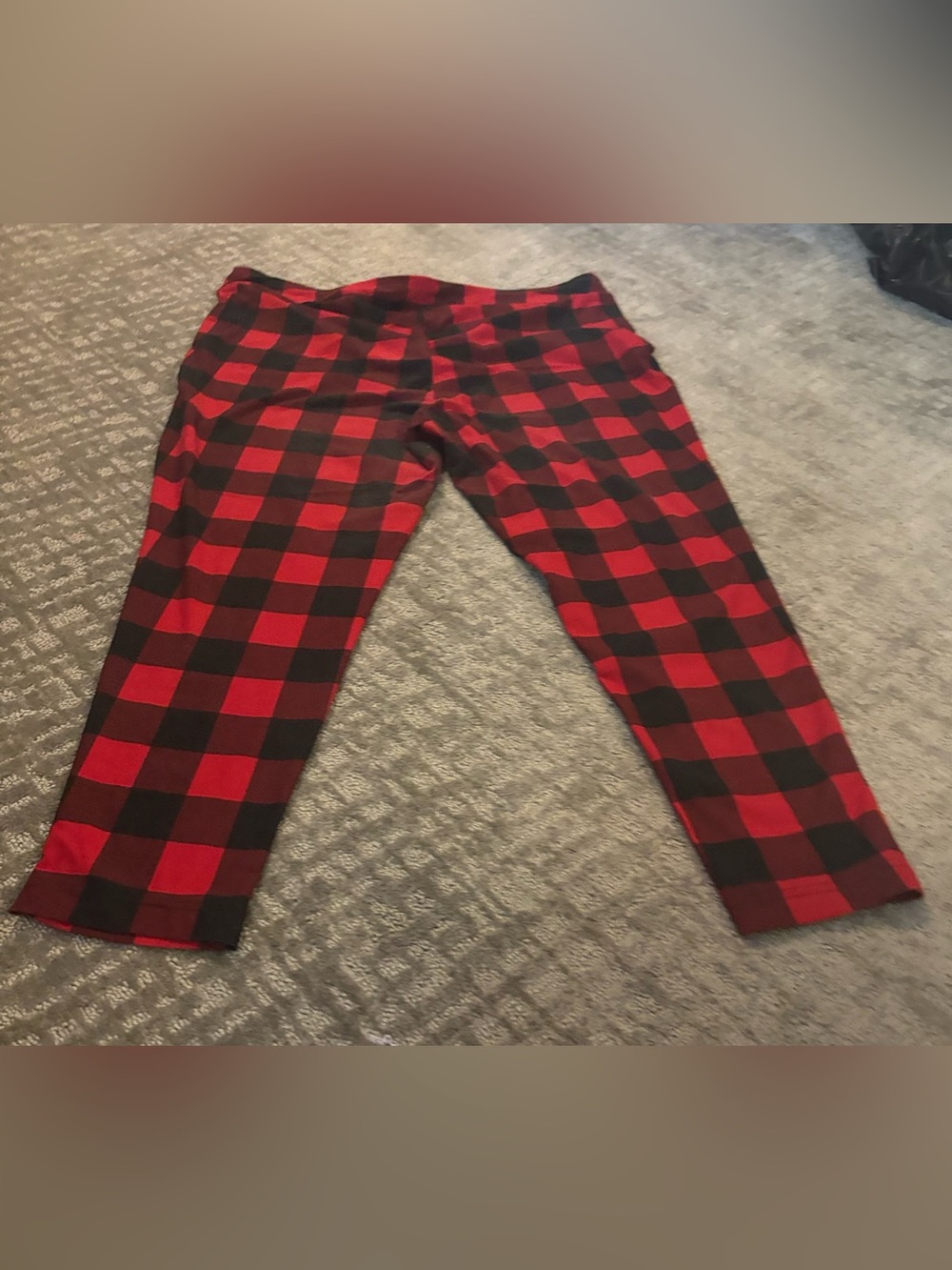 Adult  Red and Black Buffalo Plaid Leggings